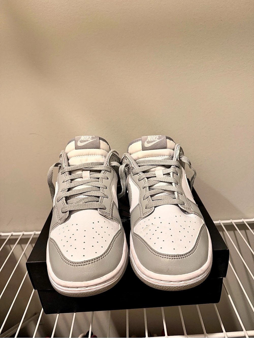 Nike Dunk Low Retro 'White Grey' Sneakers in White & Gray